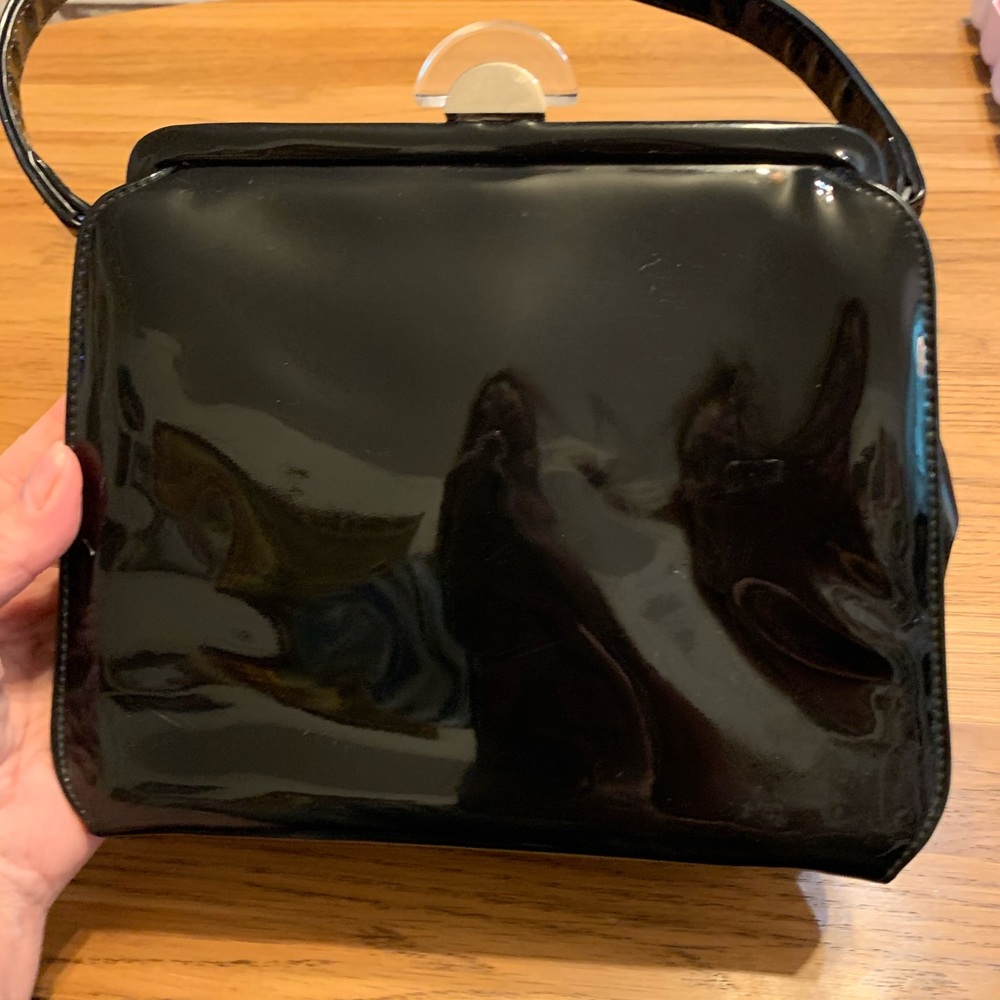 Vintage 1960 Theodor handbag Black patent leather